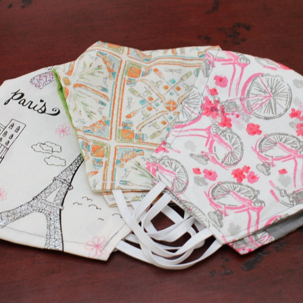 3 Pack 100% doubled cotton masks